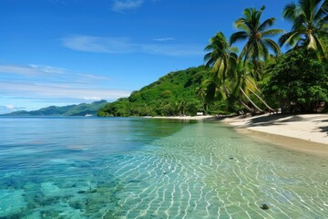 Fiji island transportation vegetation shoreline.