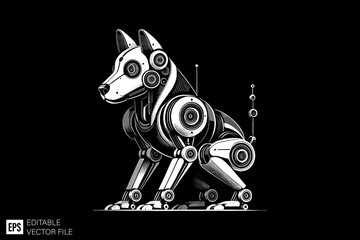 Robotic dog vector design