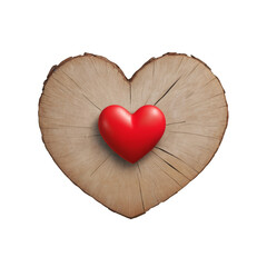Poster - Red heart reaction with isolated wooden texture