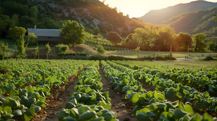 Poster - community supported sustainable agriculture farm with planting and harvesting