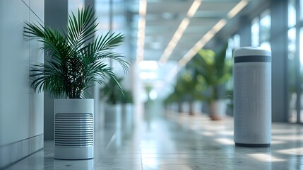 Poster - advanced air purification system in public buildings for clean air and pandemic preparedness