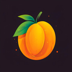 simple mango logo vector with abstract colors	