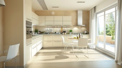 kitchen interior of modern house apartment, luxurious kitchen design