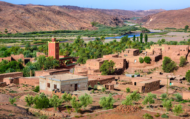 Wall Mural - A berber village in Oued Dades river valley, Morocco