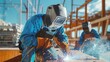© Luxetify - Skilled Welder Working with Precision on a Construction Site