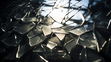 a close up of broken glass
