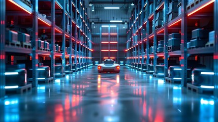 Poster - Fully Automated Warehouse Robots Efficiently Organizing and Retrieving Inventory in a Smart Storage Facility