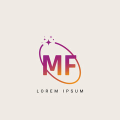 Wall Mural - MF FM unique logo vector template illustration