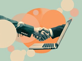Poster - Digital Handshake: Modern Business Agreement