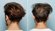© Asad - Before and after hair loss. Close-up of man's hair before and after treatment.