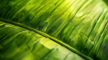 Green tropical plant close-up