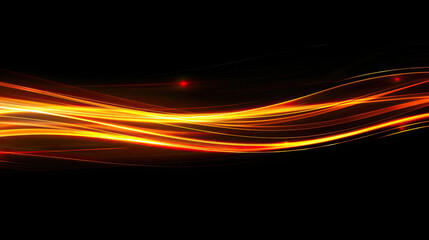 Wall Mural - Abstract glowing wave lines isolated on black background