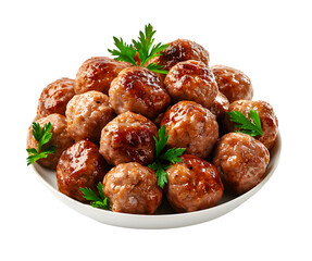 Meatballs isolated on transparent background.