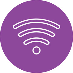 Canvas Print - Wifi line circle icon