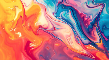 Wall Mural - Abstract colorful swirling paint background in a liquid melting texture