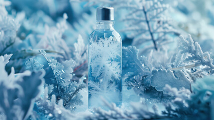 Winter Wonderland Scene with Snow Algae Extract in Frosted Bottle