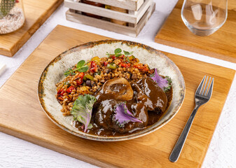 Poster - Braised beef shank and vegetables