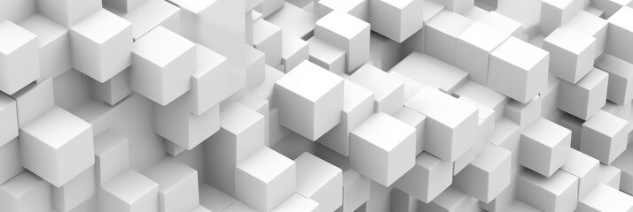 Poster - Abstract 3D White Cube Structure