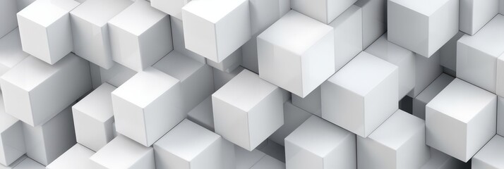 Poster - Abstract White Cube Structure