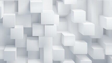 Poster - Abstract White Cube Structure