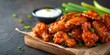 © Anastasiia - Boneless chicken wings in savory buffalo BBQ sauce a delicious delight. Concept Chicken Wings, BBQ Sauces, Delicious Delights, Savory Bites