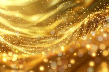 Poster - Luxurious golden abstract background with shimmering glitter, radiant sparkle, and warm bokeh effect for festive holiday celebration decoration and elegant design wallpaper pattern