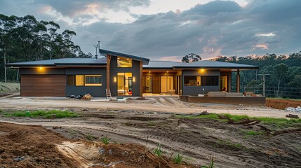 Wall Mural - a picture of a home being built