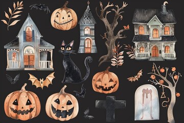 Wall Mural - Spooky Halloween: A digital planner sticker