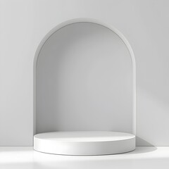 Poster - Minimalist White Podium with Clean Lines for Product Presentation and Spotlight