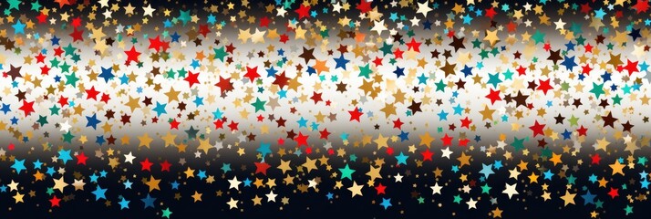 Wall Mural - Colorful Stars Falling on a Black Background