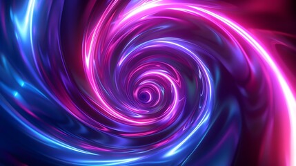 Poster - Mesmerizing Neon Spiral A Futuristic Backdrop for Tech Accessories and Product Displays