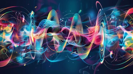 Wall Mural - abstract digital art with vibrant colors