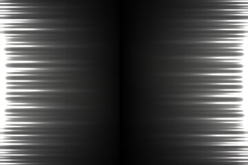 Wall Mural - white silver light horizontal lines on black background. glowing abstract futuristic shiny pattern. 