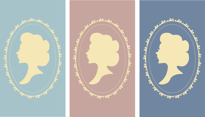 Bridgerton concept, Ladies from 18th-19th century, Wallpaper vector. Phone wallpaper, Vector illustration. Trendy background.	
