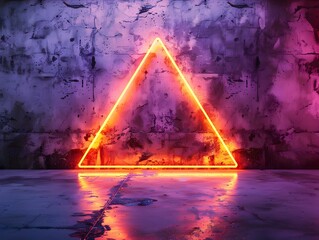 Sticker - Neon Orange and Purple Triangle Geometric Abstract Background for Product Showcase