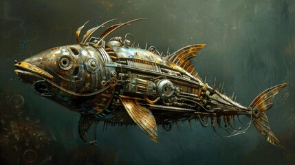 Wall Mural - Steampunk Coelacanth