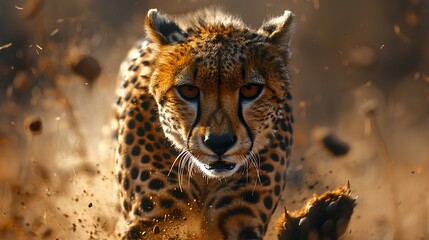 the cheetah is chasing its prey