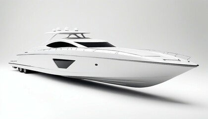 Wall Mural - luxury speed boat vehicle yacht white, isolated white background
