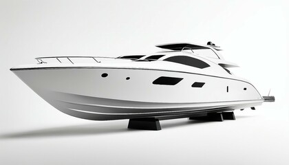 Wall Mural - luxury speed boat vehicle yacht white, isolated white background
