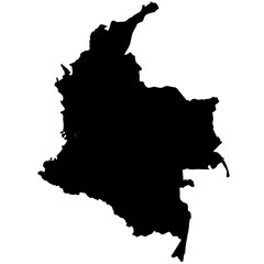 Wall Mural - colombia map silhouette on transparent background