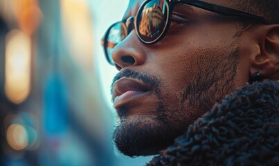 Wall Mural - Man with sunglasses, looking cool