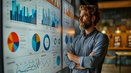 Poster - Confident Business Executive Presenting Data Driven Strategies for Growth