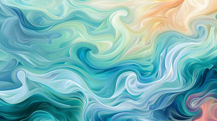 Wall Mural - abstract illustration embodies mindfulness meditation with gentle swirling patterns in pastel soothing hues