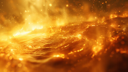 Wall Mural - Close-up image of the sun's flaming surface, resembling a distant galaxy, planet or nebula, showing intense solar flares and glare, or global warming.