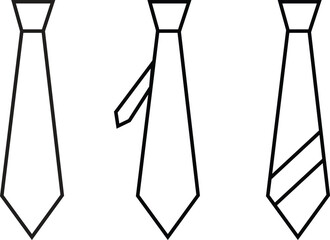 Poster - Tie line Icons Set. Necktie symbols for your web site design, logo, app. Formal wear clothing for men. Elegant male apparel for business occasions. Accessory for businessman on transparent background.