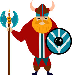 Wall Mural - Viking on an isolated white background. 