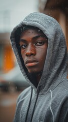 Wall Mural - Nigerian teenager with a hoodie, looking casual