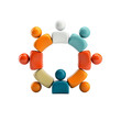 © PTC_KICKCAT - Colorful abstract human figures arranged in a circle, symbolizing teamwork and unity. Ideal for business and community themes.
