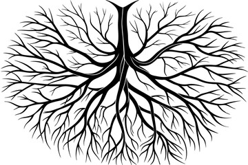 Wall Mural - A tree without leaves black vector