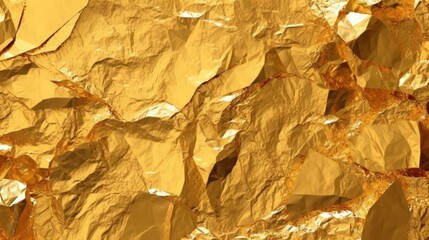 Wall Mural - Golden Crumpled Foil Texture